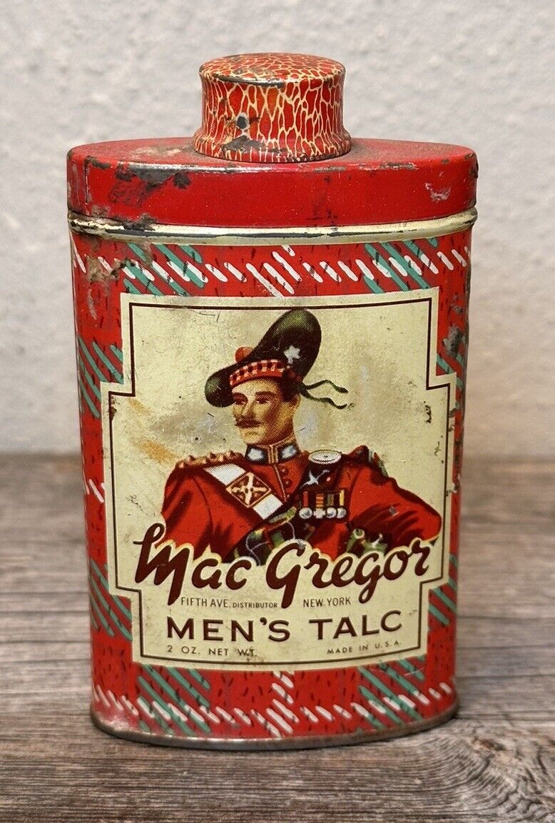 Vintage Mac Gregor Men's Talc Can, Feels full, 5th Ave, NY, 2 oz