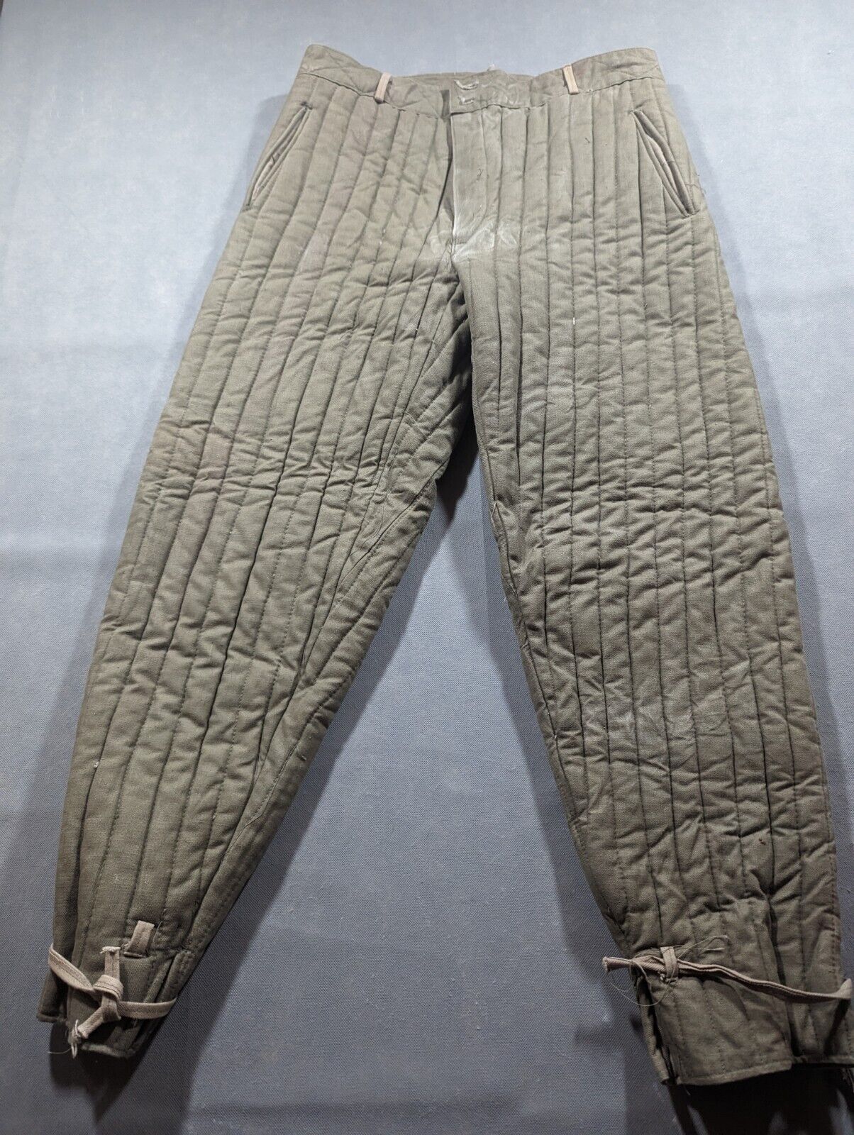 Telogreika Pants Men's 35x31 Green Insulated Cold Weather Military 1951 Vtg