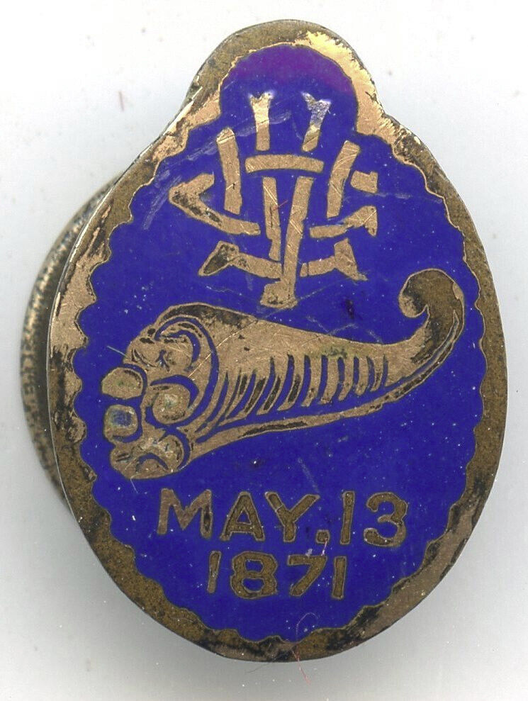 Civil War Confederate Veteran Enamel Pin May 13 1871 Button - H298