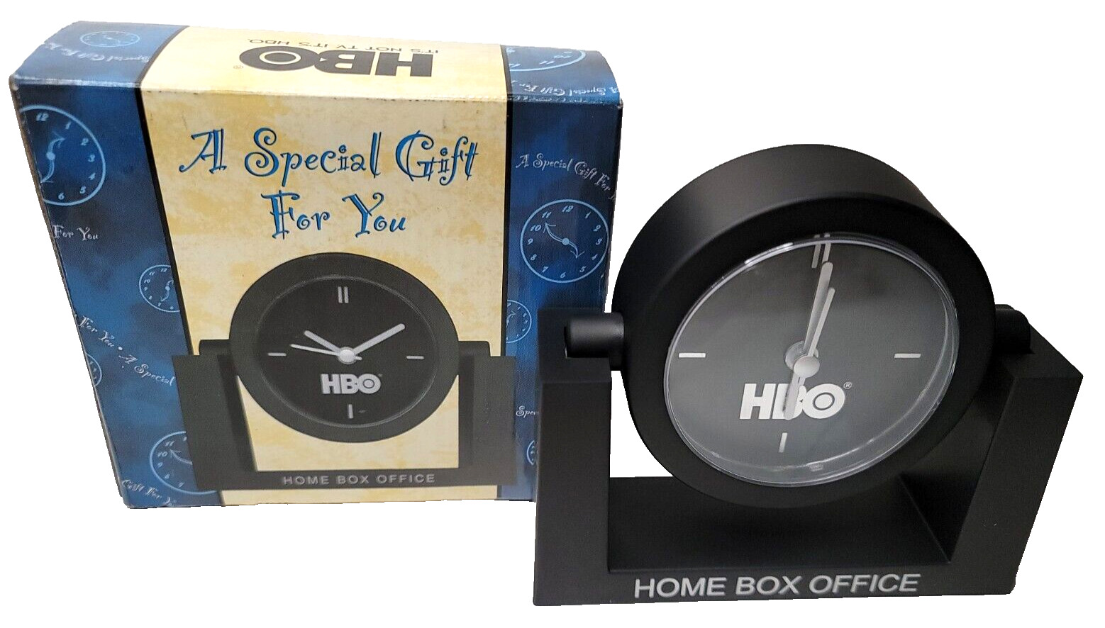 HBO Clock 1998 Desk Clock Home Box Office Gift Clock Time Warner VTG Brand New 