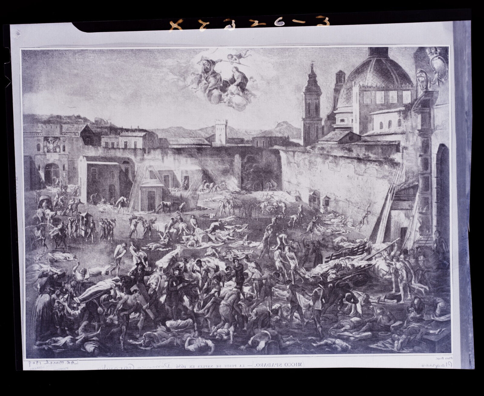 Vintage Negative of the Dying in the Streets of Naples 1656 Painting 4\