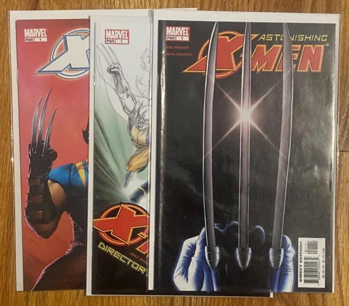 lot of 3 Marvel Comics Astonishing X-Men #1, Director's Cut, variant Joss Whedon