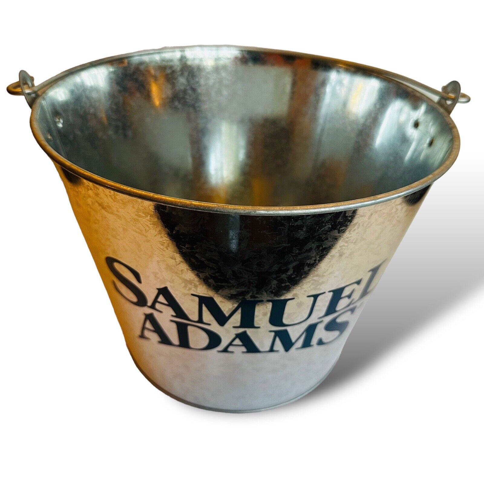 Samuel Adams Beer Metal Ice Bucket Bar Man Cave Beach Planter Ashtray Trash Can