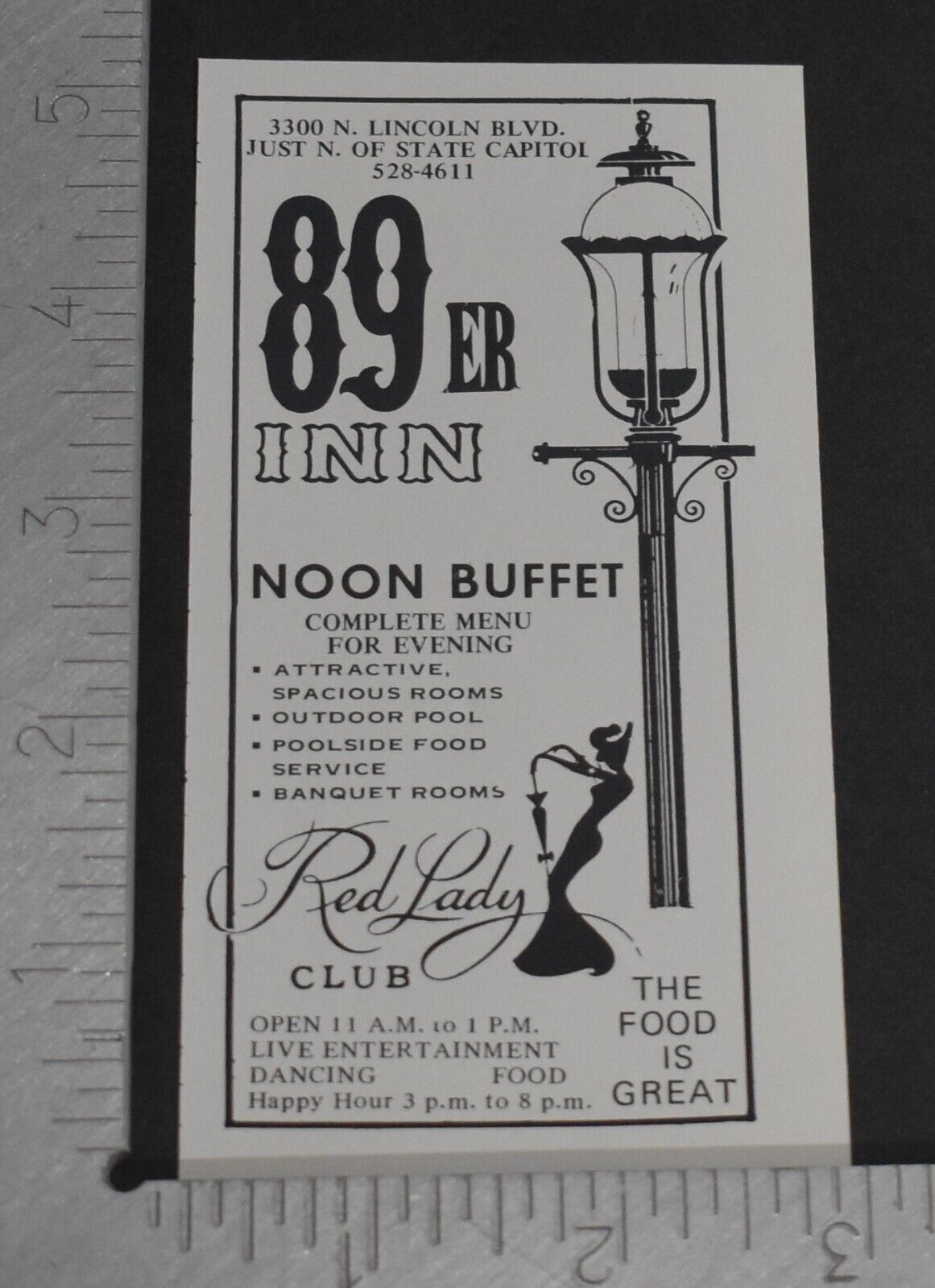 1972 Print Ad Oklahoma City 89er Inn Noon Buffet Red Lady Club Great Food art