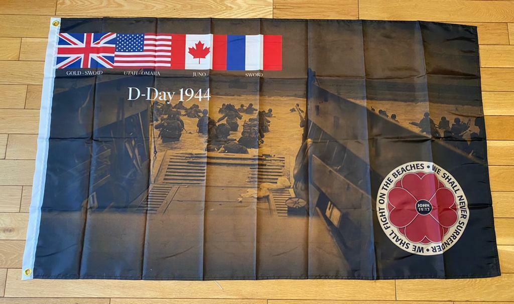 D Day Commemorative Flag UK USA CANADA FRANCE