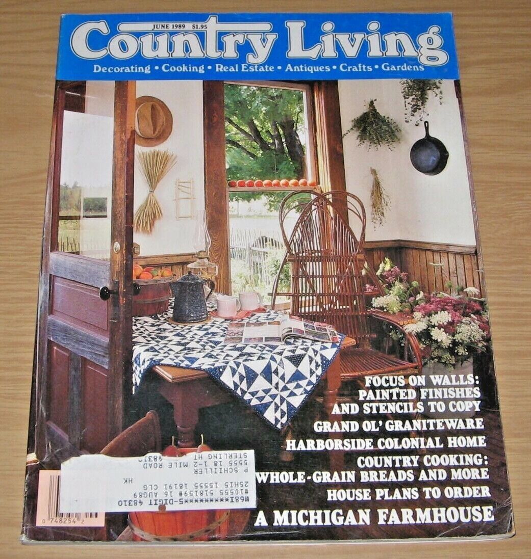 Country Living Magazine June 1989 Michigan Farmhouse, Harborside Colonial