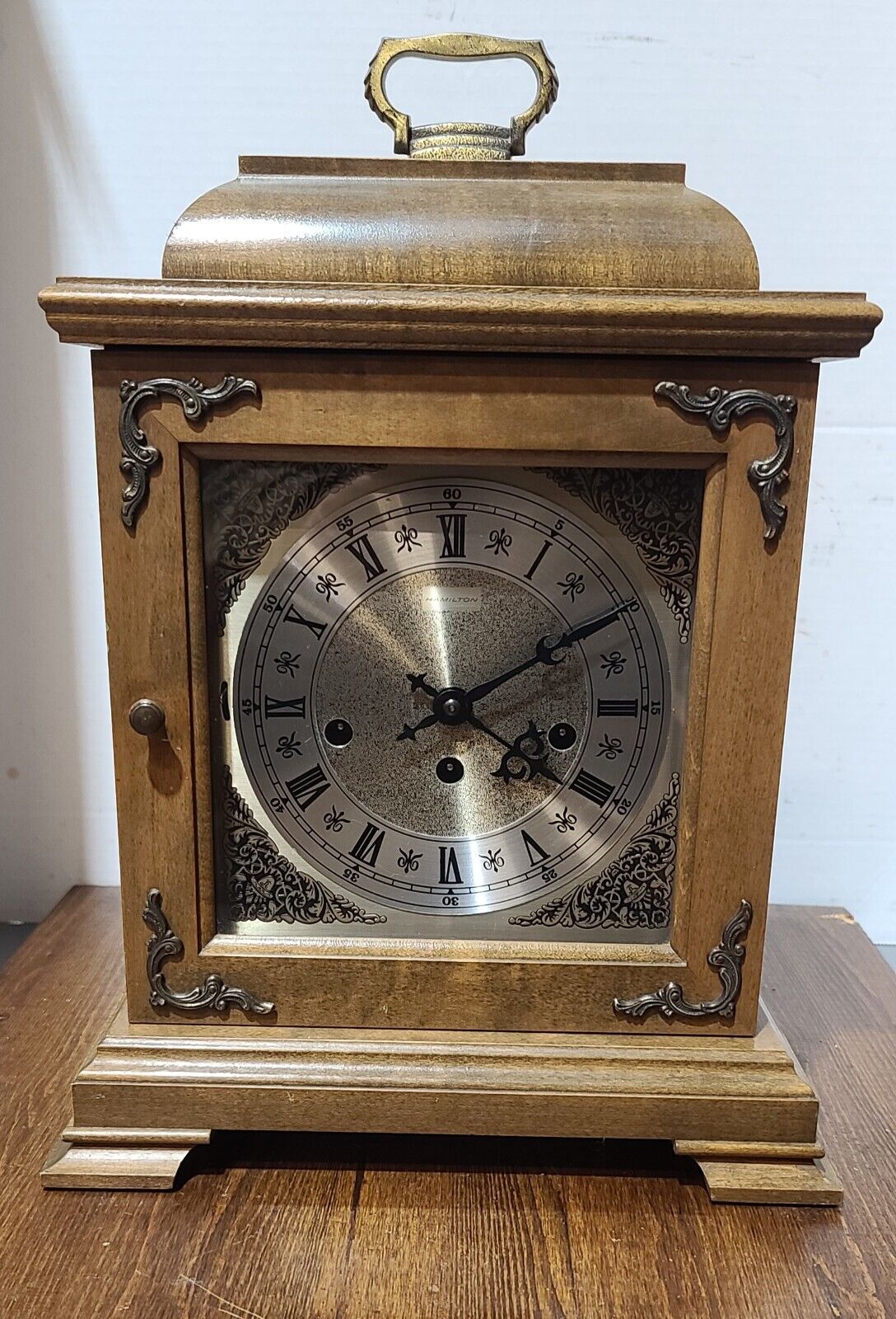 Vintage Hamilton Wheatland 8 Day Key Wound Mantel Clock Westmiinster Chime