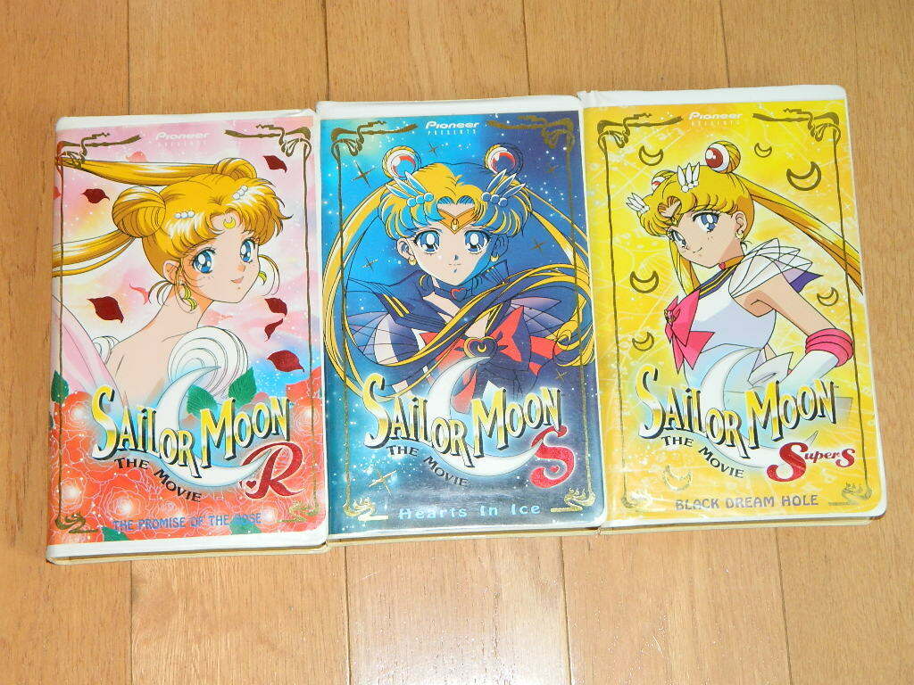 Sailor Moon 3 Vintage VHS Tapes Japanese Anime Cartoon English Sub-title
