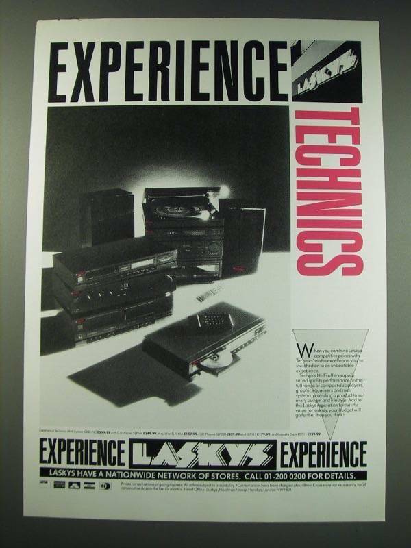 1987 Laskys Technics Hi-Fi Components Ad - CD Player SLPJ44