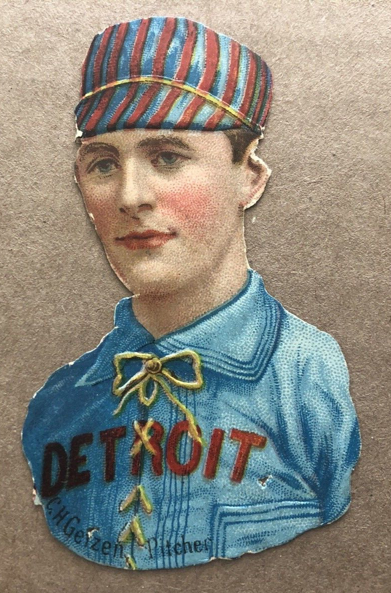 Vintage 1888 SCRAPPS Tobacco Trade Card DETROIT C.H. GETZEN Pitcher