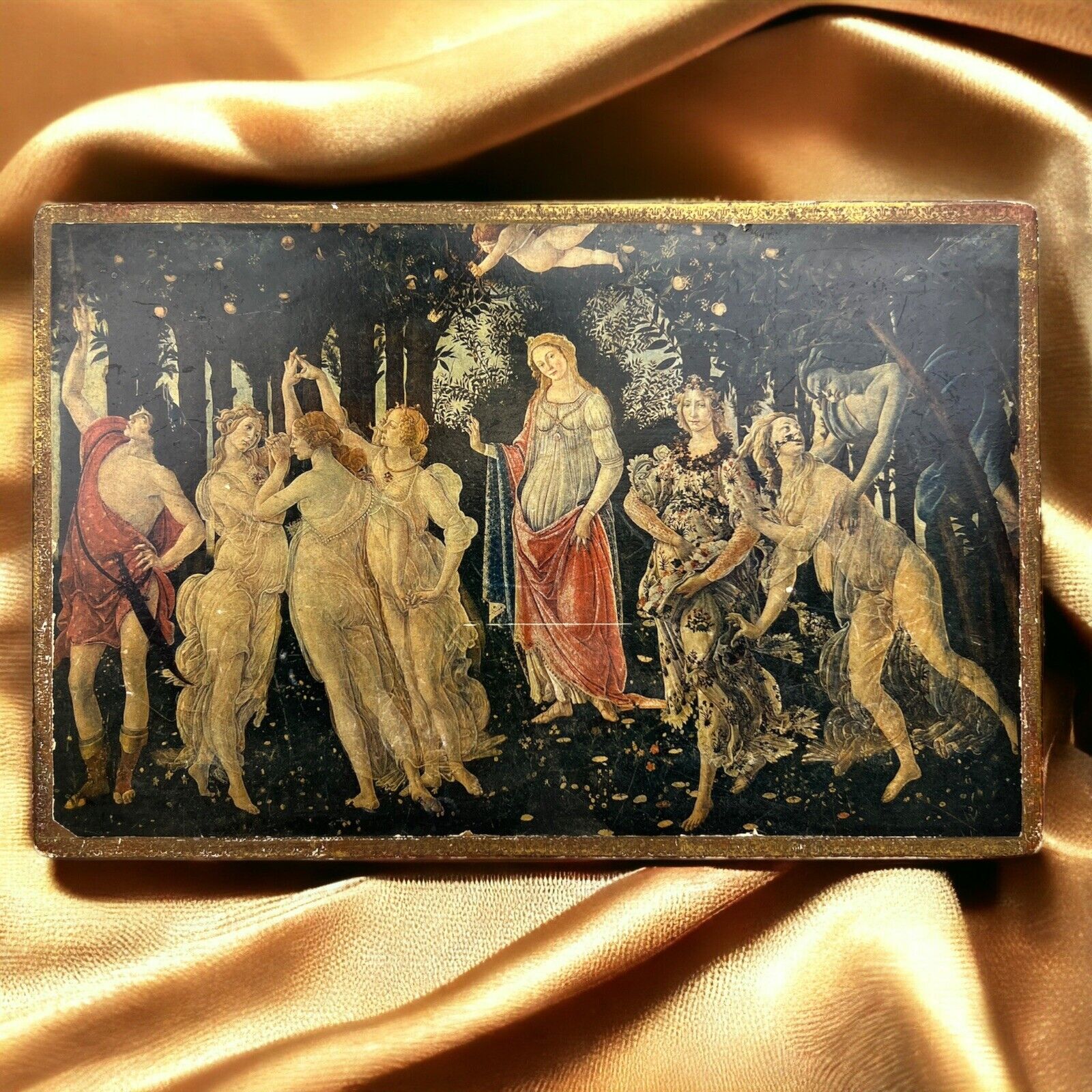 Wooden Box Made in Italy (Italian) Depicting Primavera by Botticelli 15\