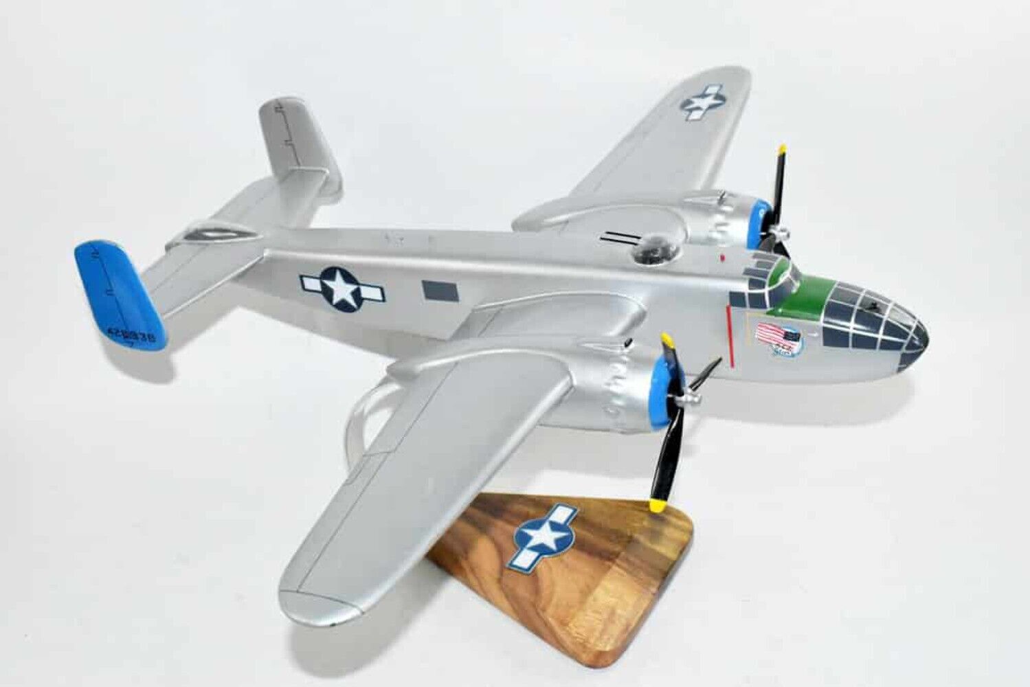 “Old Glory” North American B-25 Mitchell Model, 1/45th Scale, Mahogany, WWII