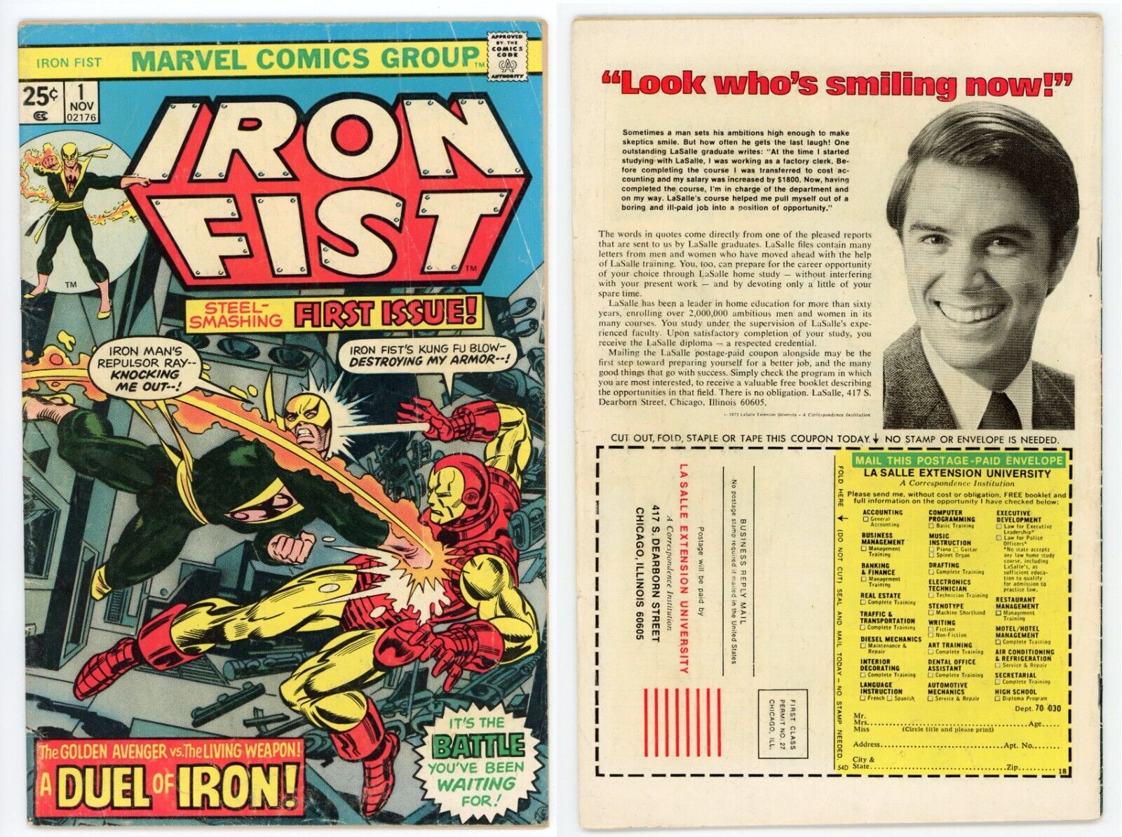Iron Fist #1 (VG/FN 5.0) 1st app Steel Serpent 1st Solo Series 1975 Marvel
