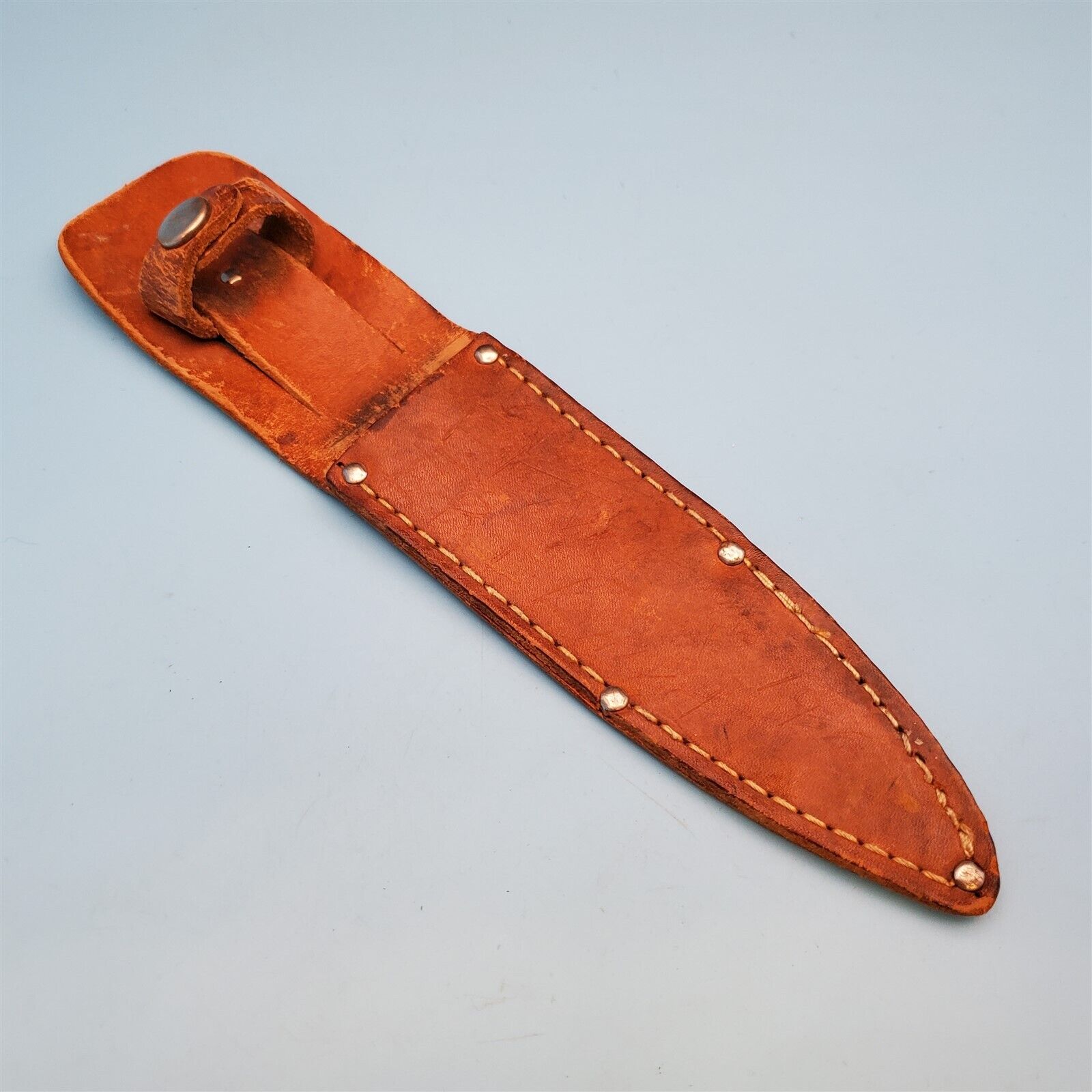 VTG Fixed Blade Knife Sheath Brown Dagger Double edge Leather Belt Pouch Case 9\