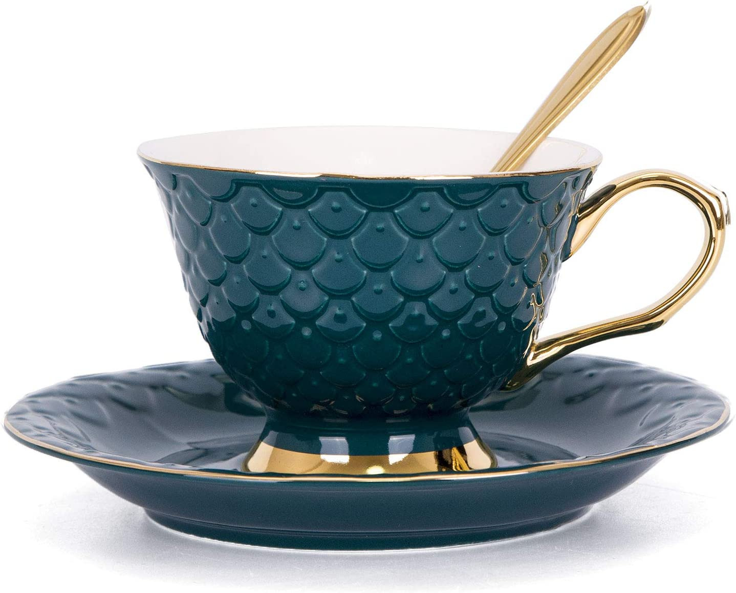 Green Vintage 8 Ounces Porcelain Coffee Cup,Tea Cup