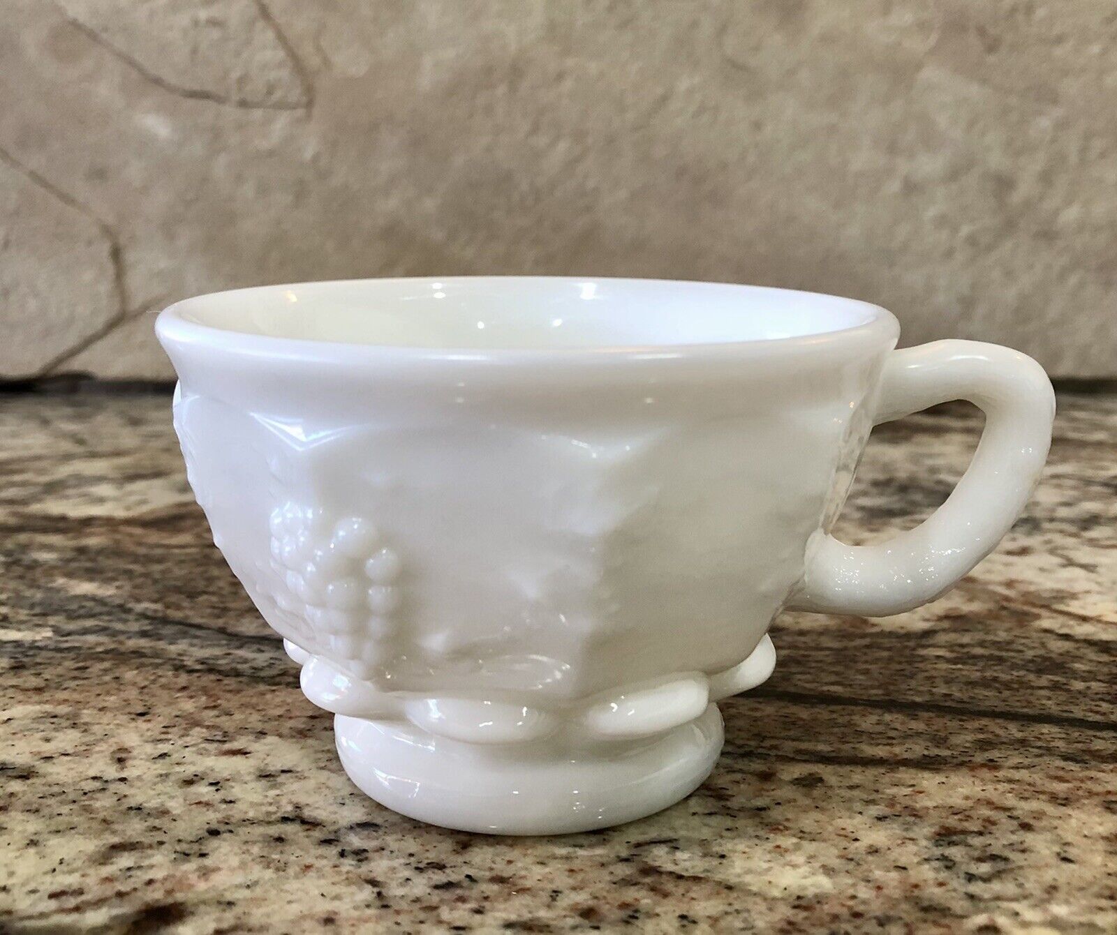 Vintage Westmoreland Milk Glass Paneled Grape Coffee Tea Cups MINT (7 Available)