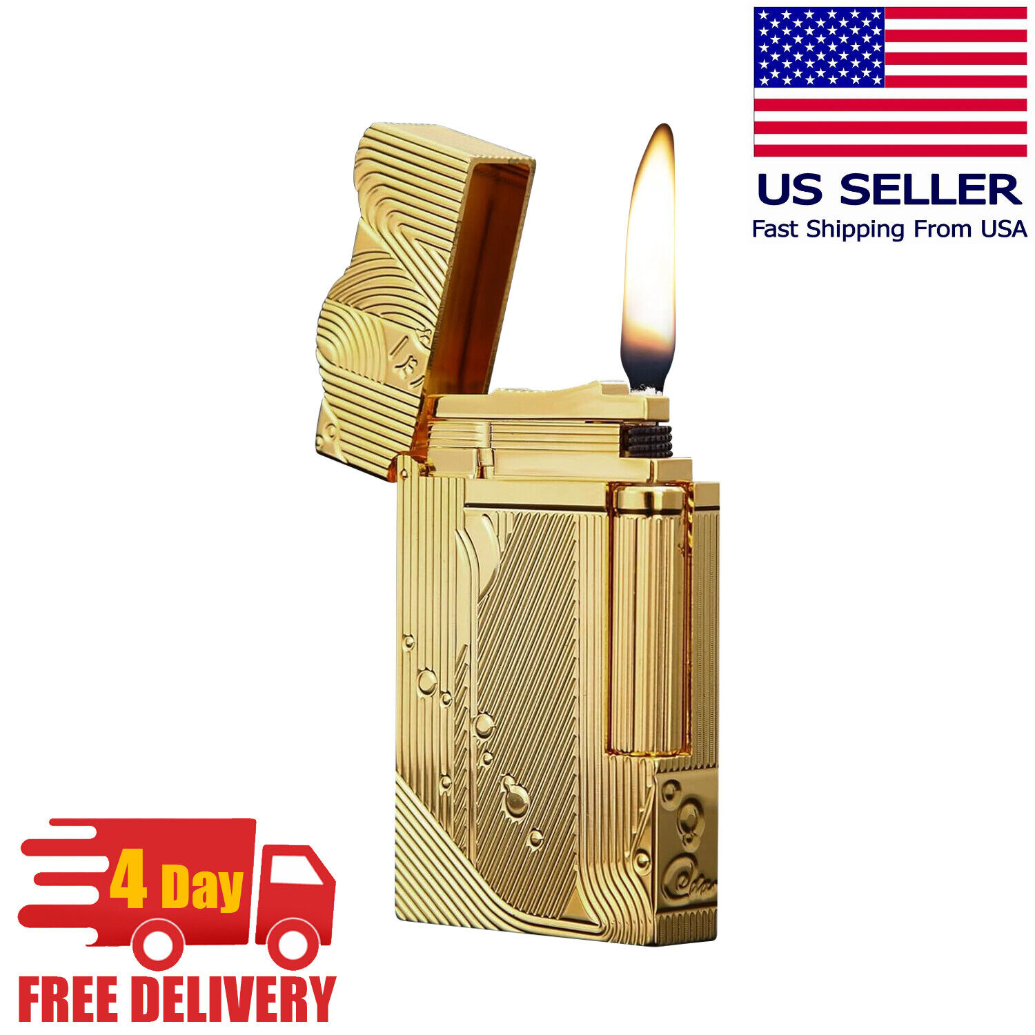 One Piece Sanji Lighter Premium Lighter Gold Pocket Kerosene Lighter Luxury Gold