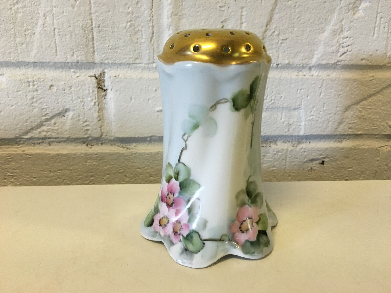 Vintage Antique Jaeger & Co. Bavaria Porcelain Sugar Shaker w/ Floral Decoration