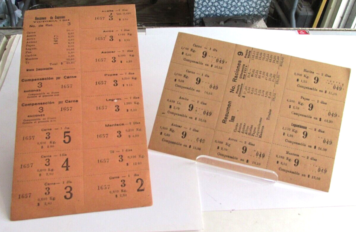Vintage MEXICAN VICTORIA MINNING Or Ration Coupons Resumende Copnes Victoria