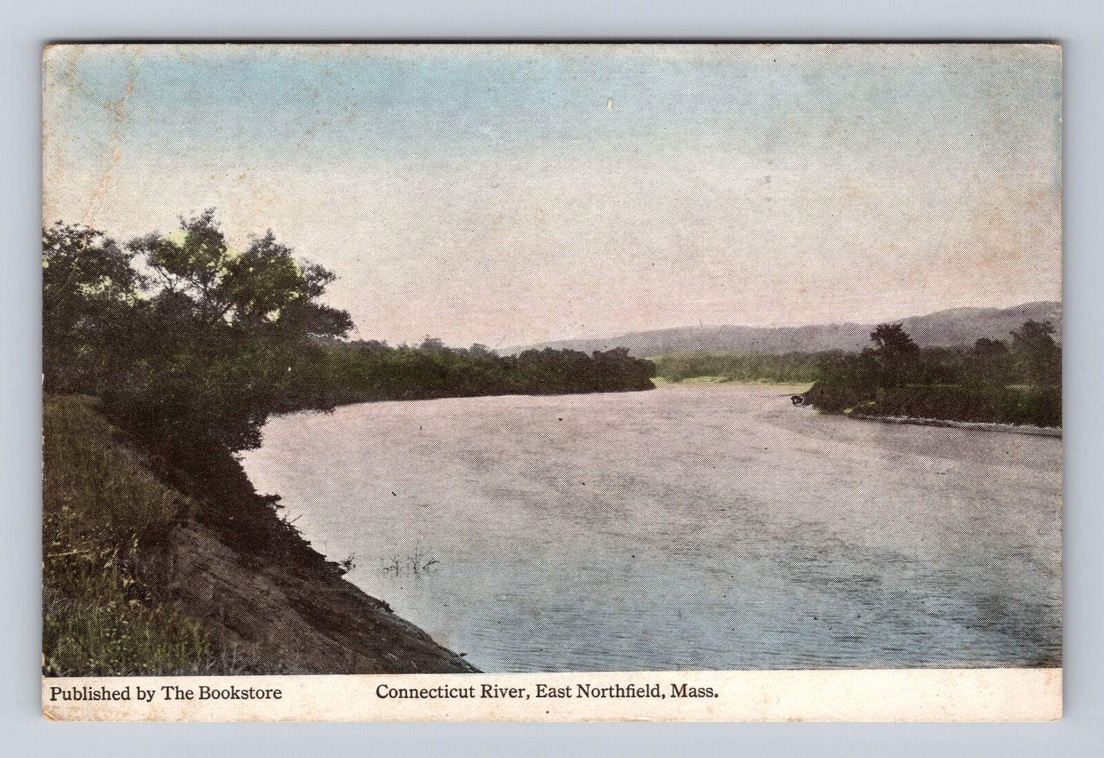 East Northfield MA-Massachusetts, Connecticut River, Antique Vintage Postcard
