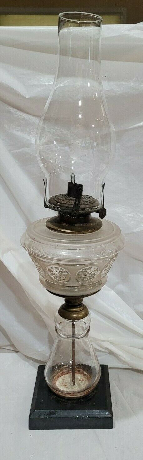 Antique 1800\'s Scoville Queen Anne Oil Lamp 22\