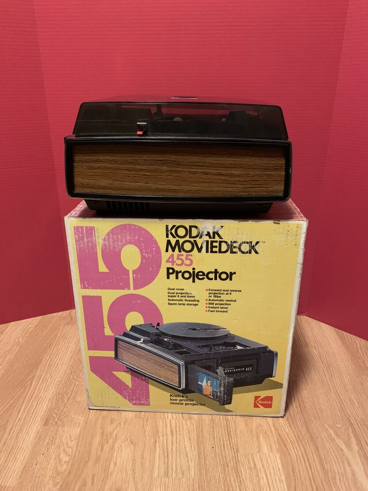 EUC Kodak Moviedeck 455 8mm / Super 8 Movie Projector TESTED vintage compact