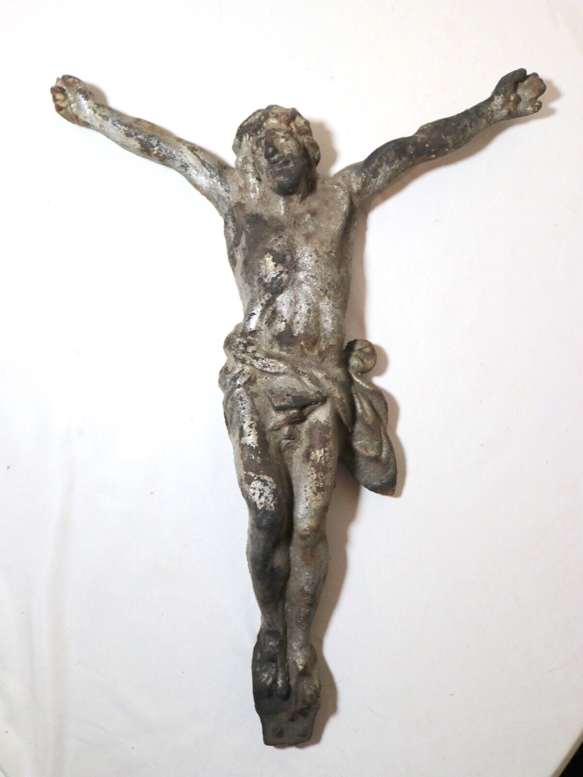 large antique original cast iron religious cast iron cross crucifix Jesus Christ