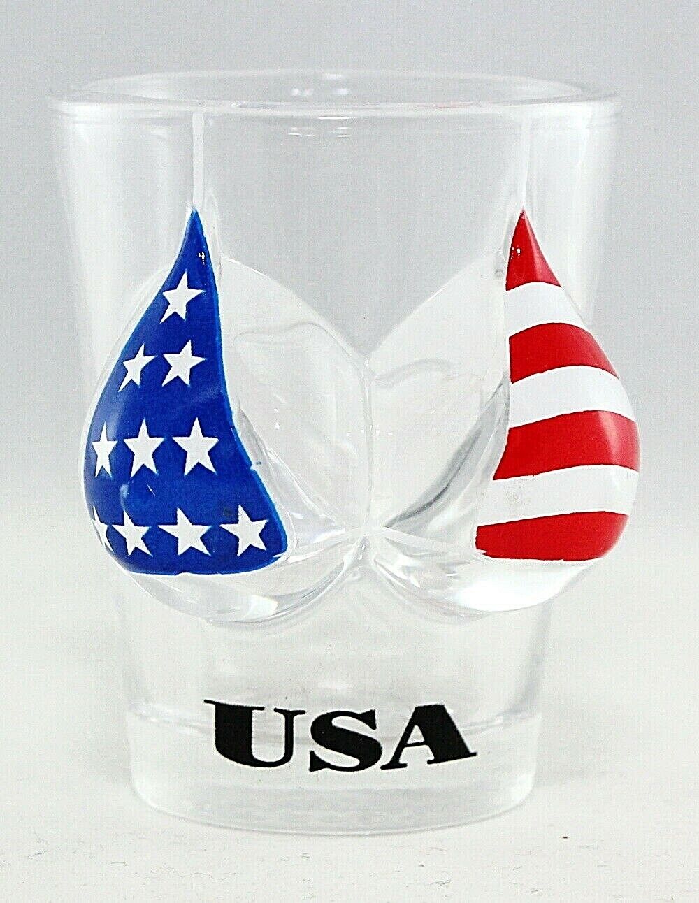 USA Flag Bikini Bust 3D Shot Glass