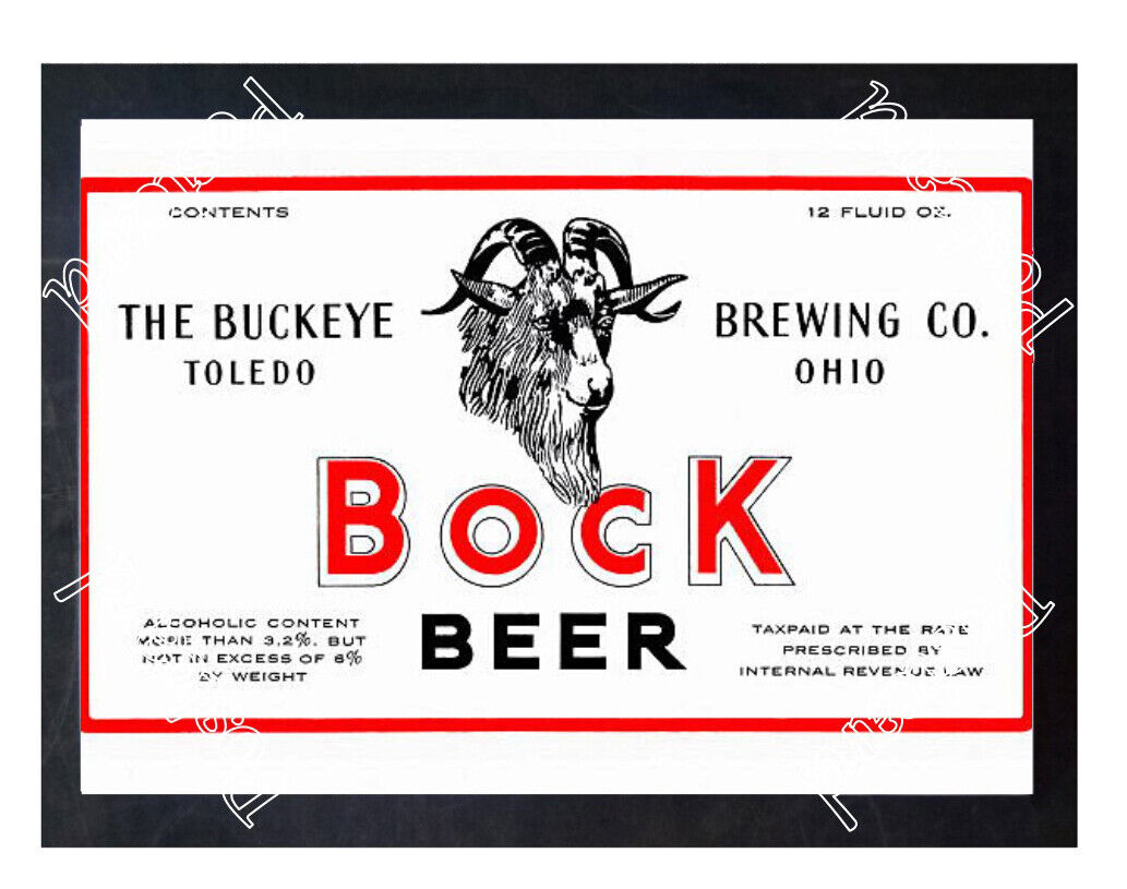 Historic Bock Beer, Buckeye Brewing Co, Toledo Ohio Beer Ad Postcard
