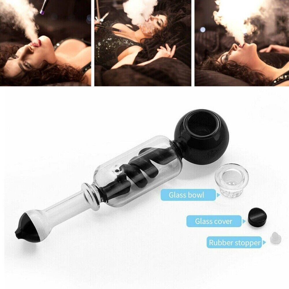 8\'\' Portable Glass Smoking Cooling Pipe Hookah Freeze Pipe Bubbler Hand Pipes US
