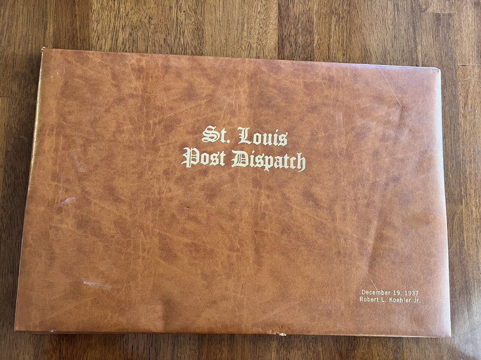 VINTAGE St. LUIS DISPATCH NEWSPAPER FROM DECEMBER 19 1937 WITH CERTIFICATE