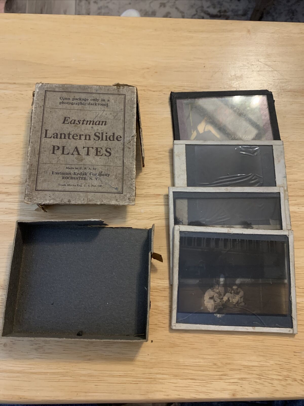 Antique Eastman Lantern Slide Plates:Various pics Lot of 3 plates