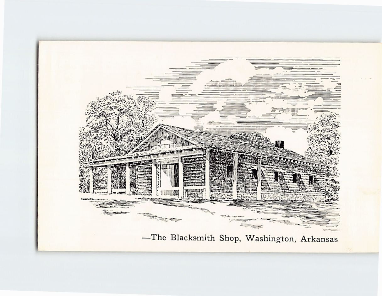 Postcard The Blacksmith Shop Bowie Knife Site Washington Arkansas USA