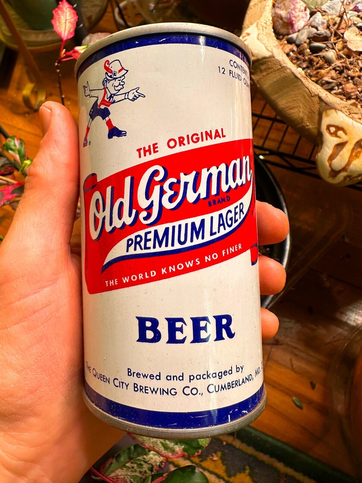 Vintage OLD GERMAN Beer Can 12oz Pull Top Empty cumberland md breweriana bar