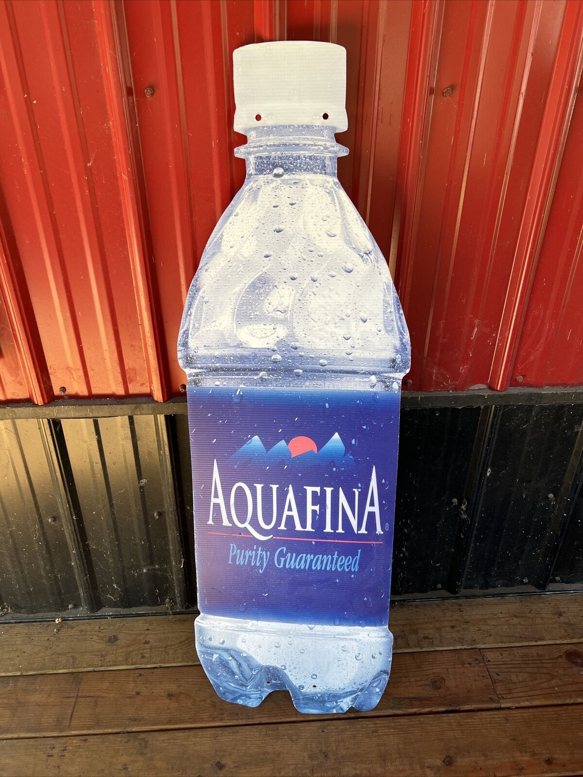 Vintage Rare Aquafina Water Cardboard Cutout Advertisement Display 50.5” Huge