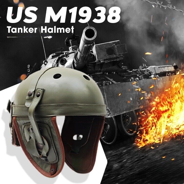 US WWII Tanker Helmet M1938 Tanker Jeep Helmet Replica Antique Combat Helmet