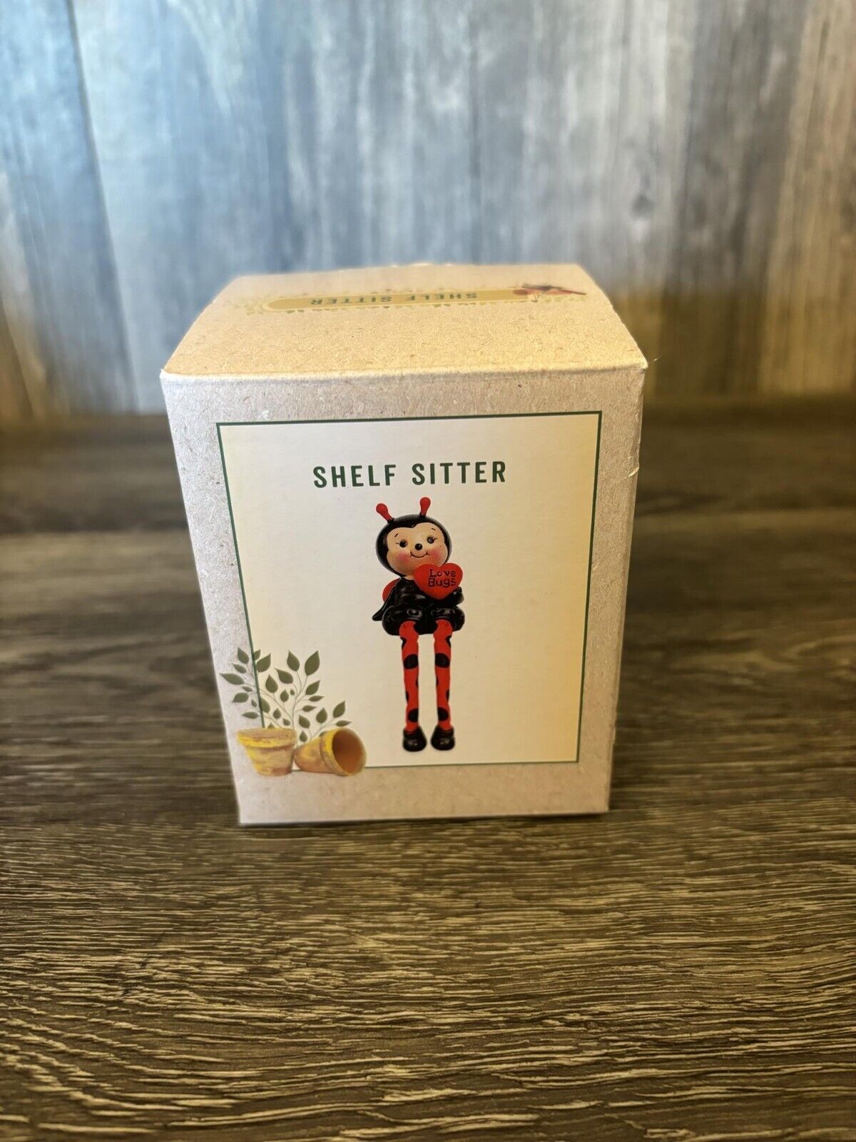 Cracker Barrel Ladybug Shelf Sitter Open Box Collectible Figurine Decor Hang Leg