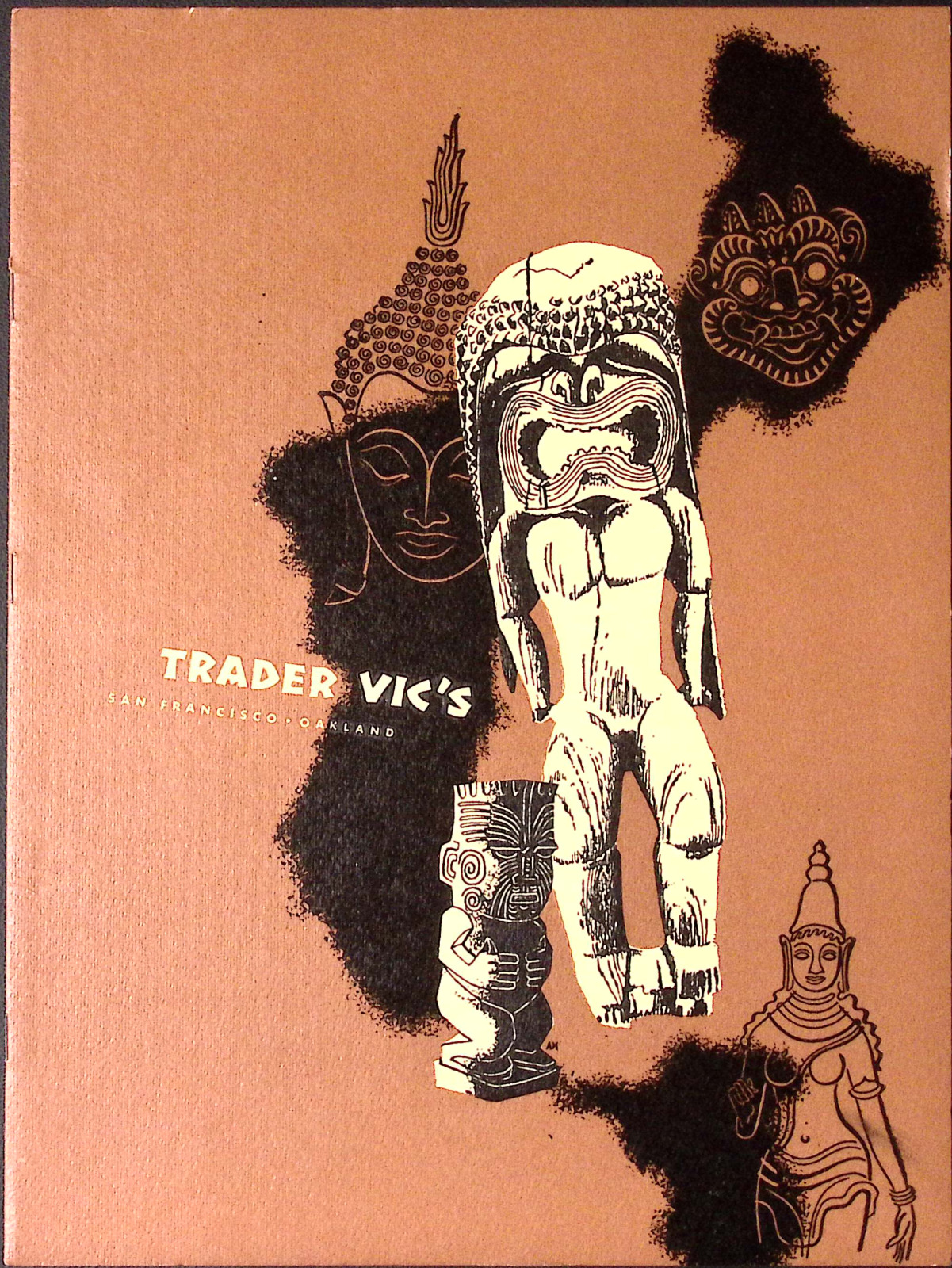 1959 Trader Vic\'s Restaurant Menu SAN FRANCISCO OAKLAND CA Tiki Cover Art MCM