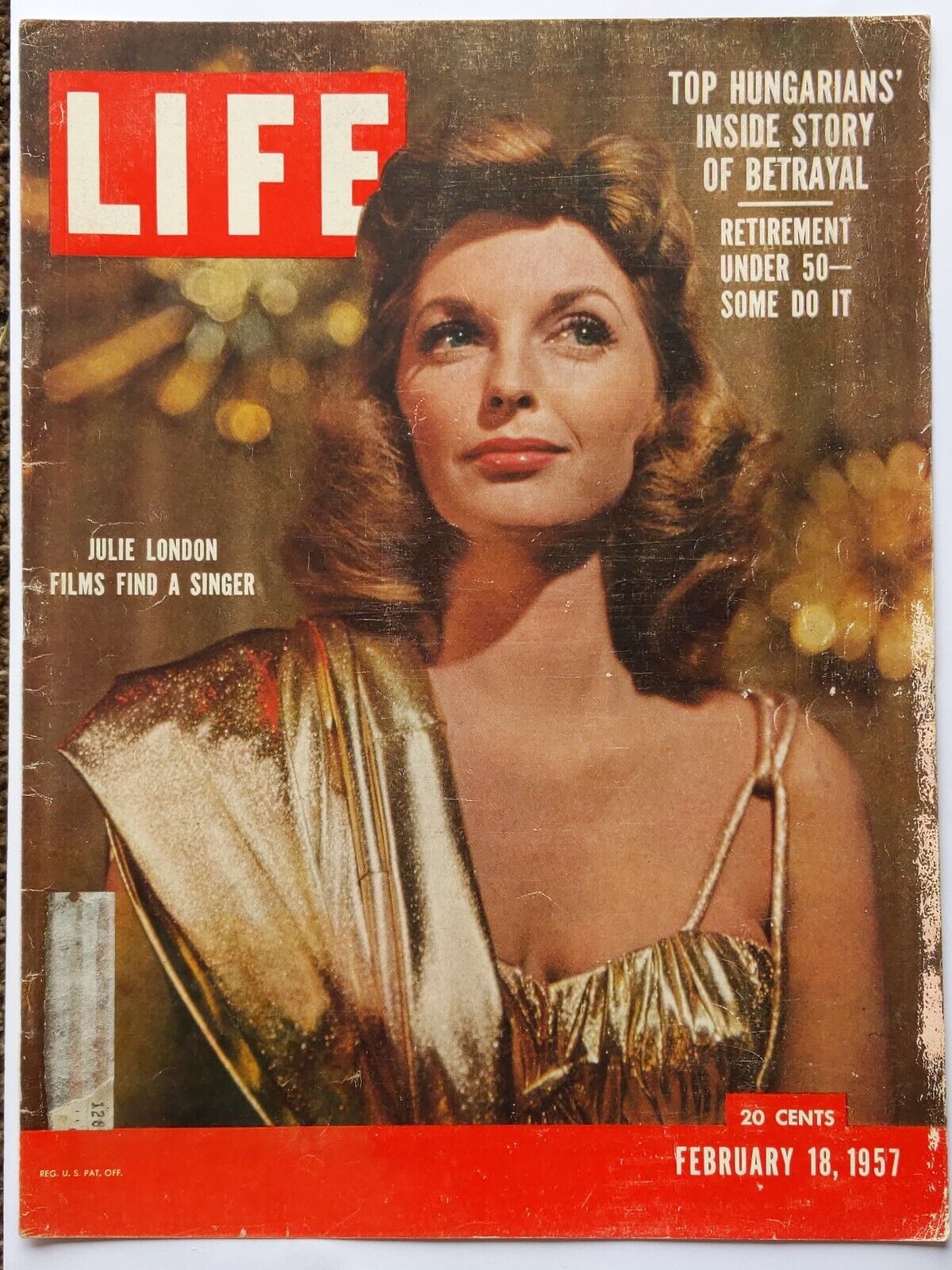 Life magazine February 18th, 1957. Julie London. Cover sheet only