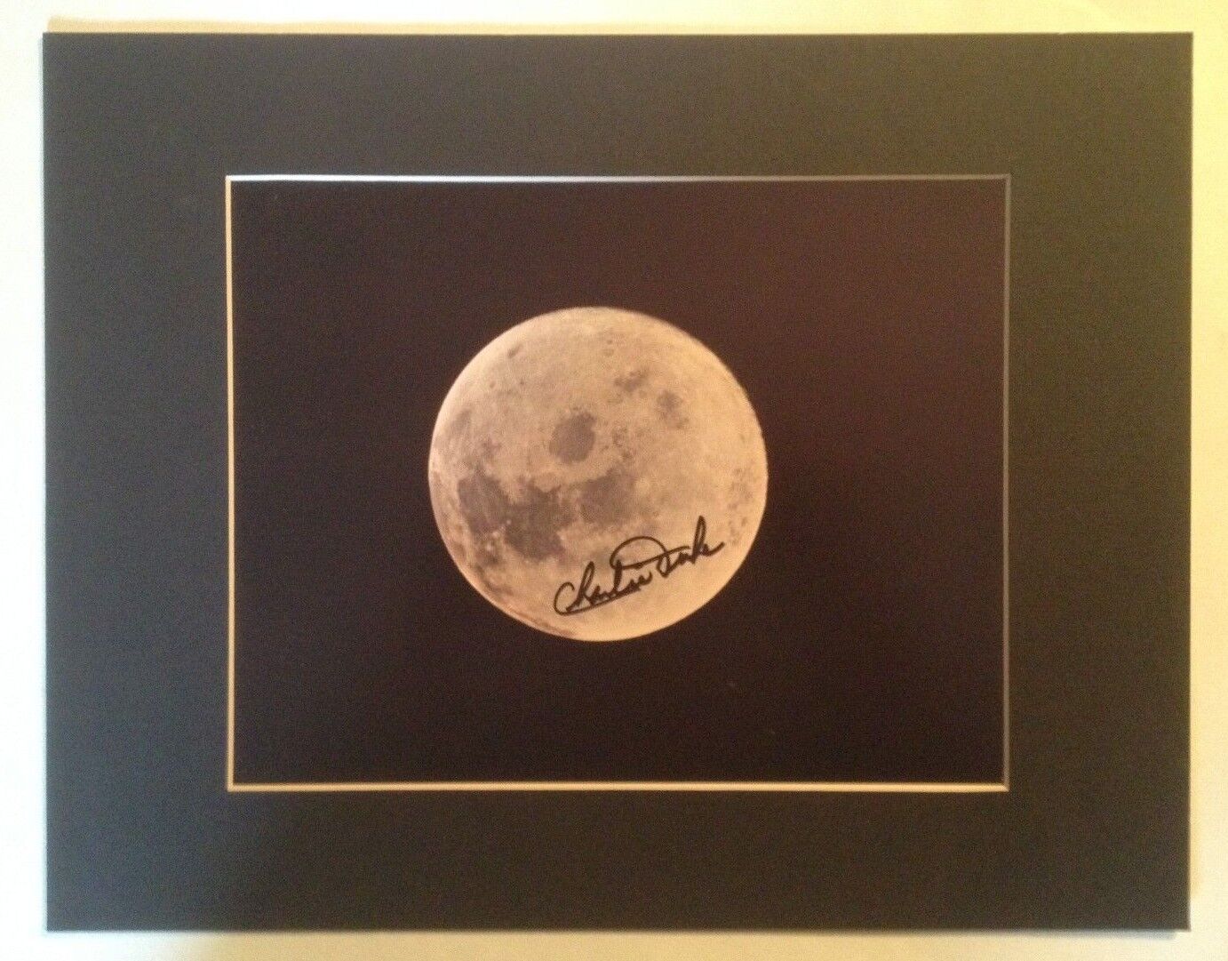 Astronaut Charles Duke Autographed Moon Photograph (Apollo 16)
