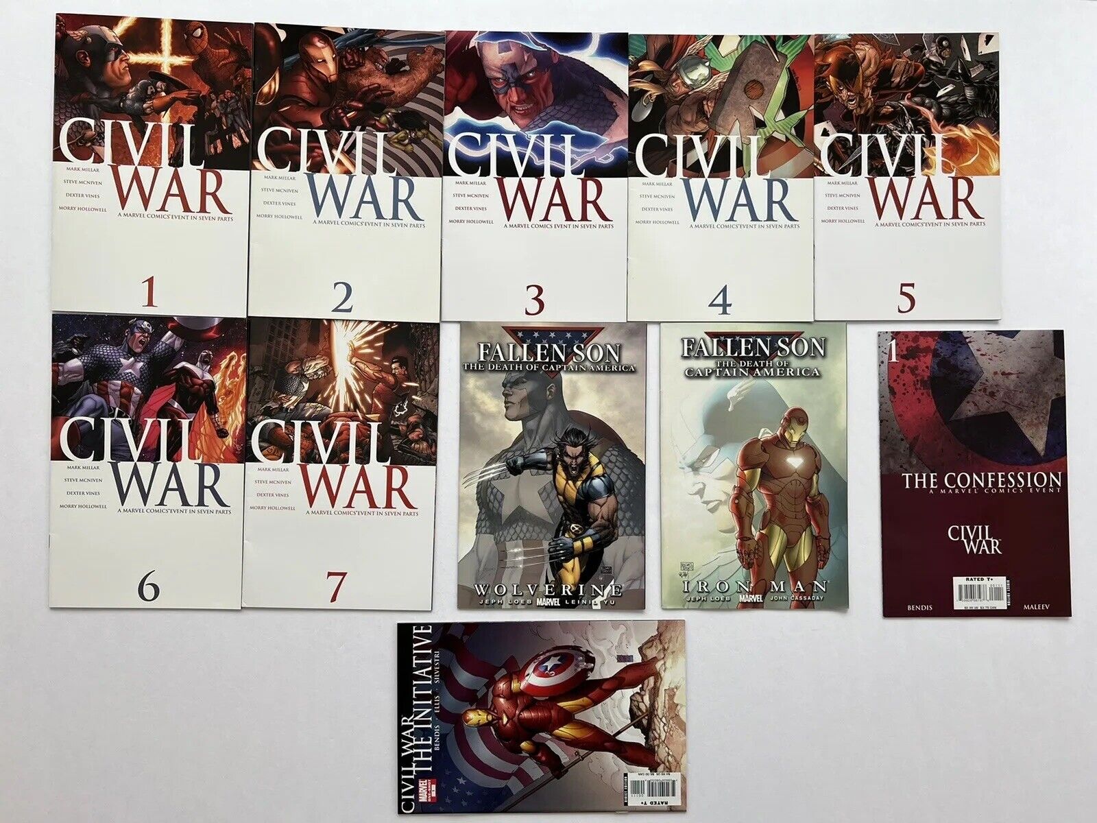 Civil War #1-7 Complete Set 2006 + Lot of  2 Civil War One Shot + 2 Fallen Son