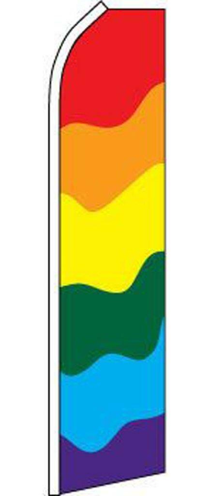 SUPER 15\' FT SWOOPER RAINBOW PRIDE FLAG advertizing banner TALL Sign SUPER #788
