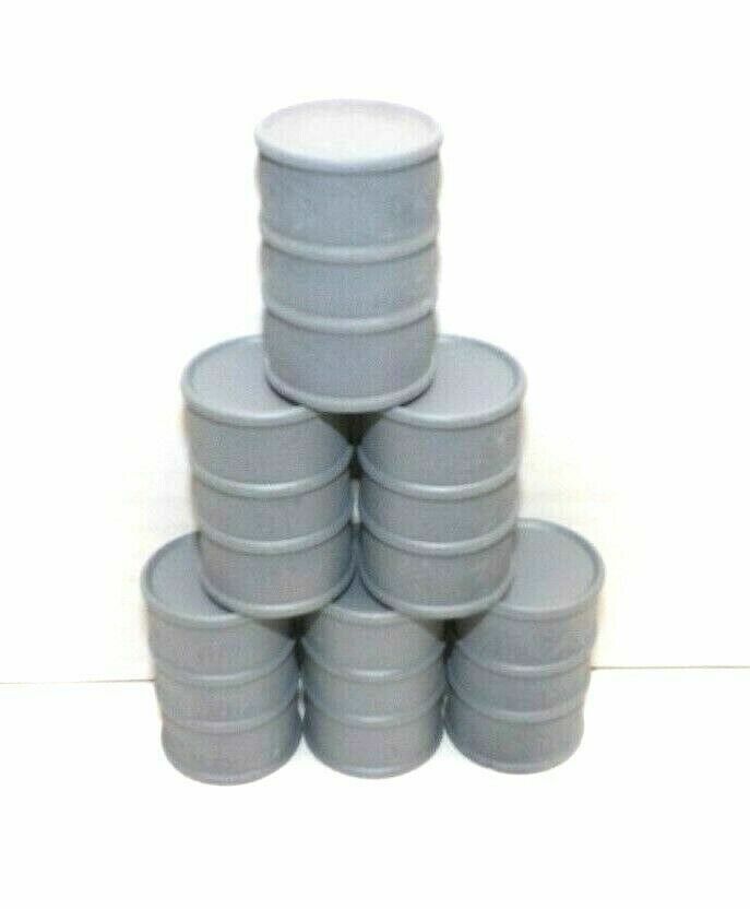G SCALE OIL DRUMS primer gray 1/24 DIORAMA MODEL TRAIN CARGO SET OF 6