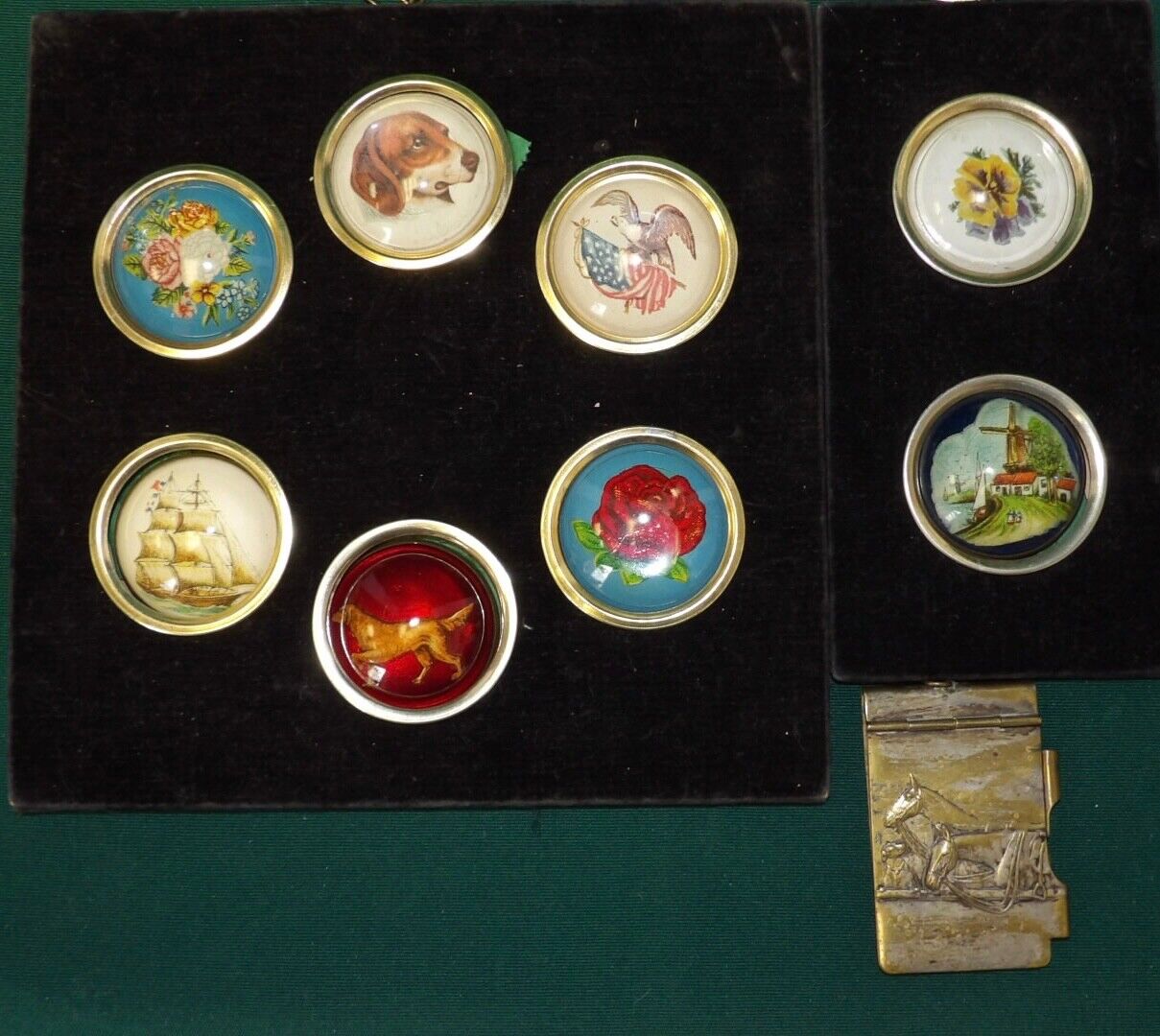 Eight Vintage Horse Harness Medallions Buttons 
