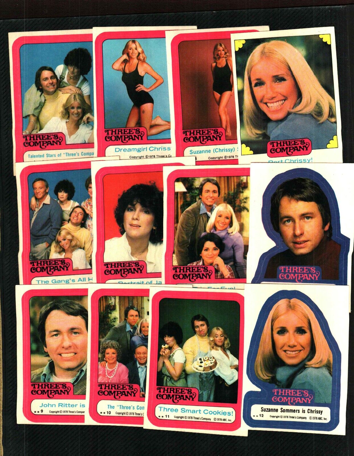 1978 Threes Company Complete set nm to mint 44 Stickers & Cards