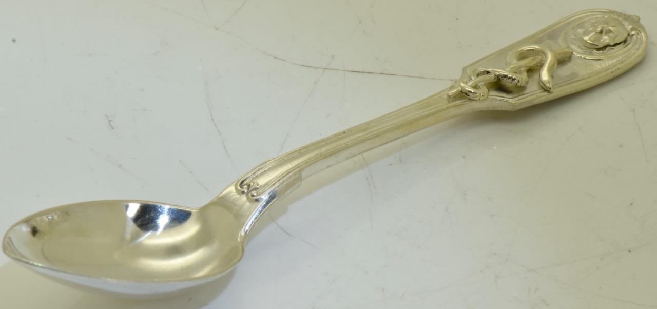 Antique Poison Spoon 19th Century Victorian Doctor's Medicine Silver c1880's