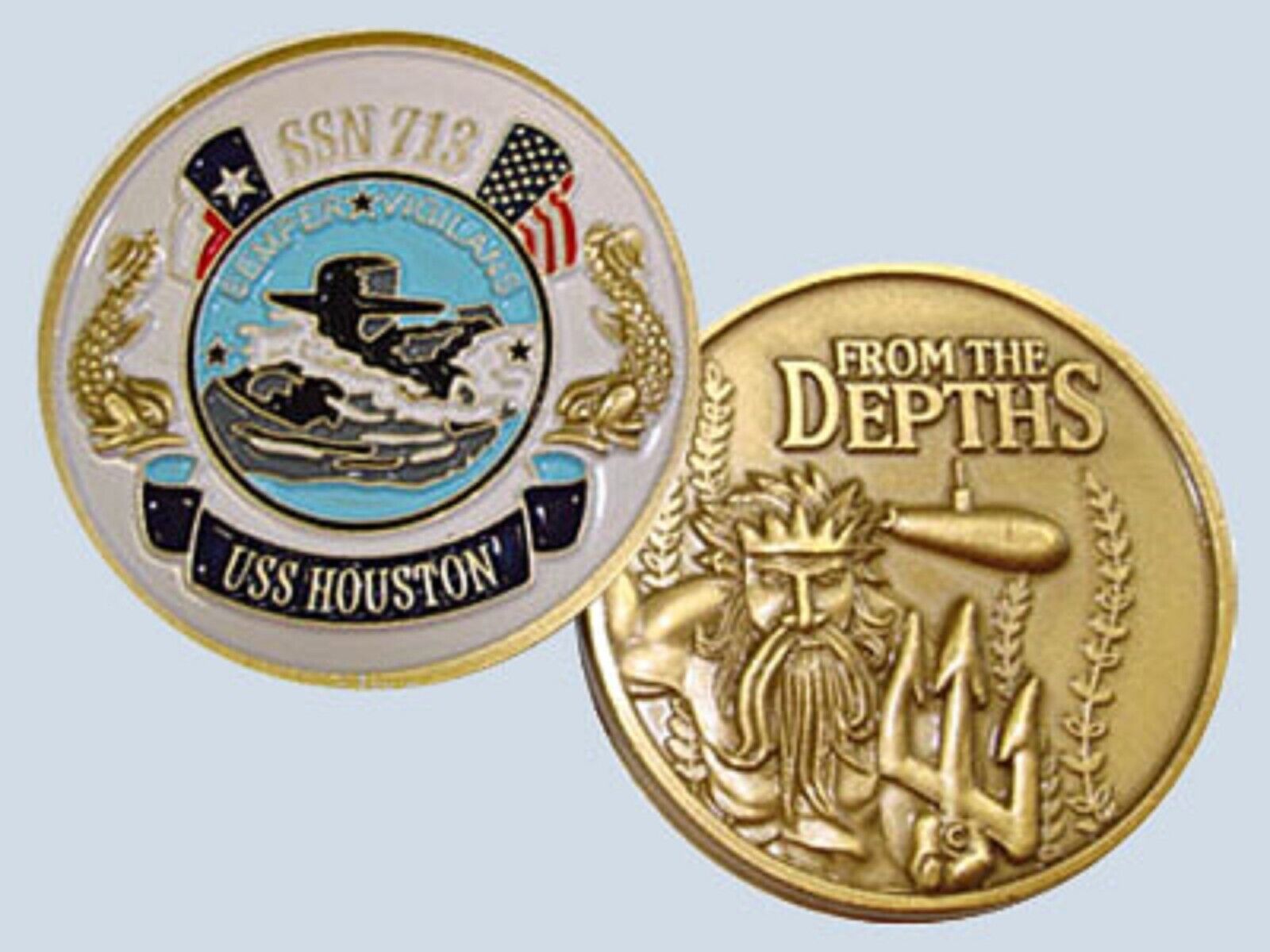 NAVY USS HOUSTON SSN-713 SUBMARINE CHALLENGE COIN