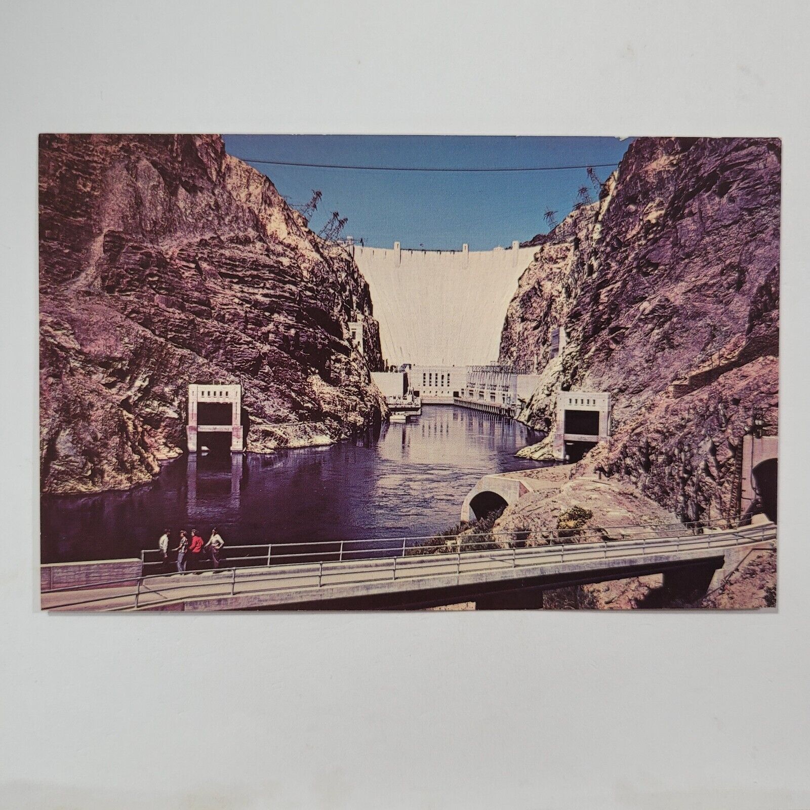 Below Hoover Dam Back Side Colorado River Vintage Postcard Nevada Arizona Power