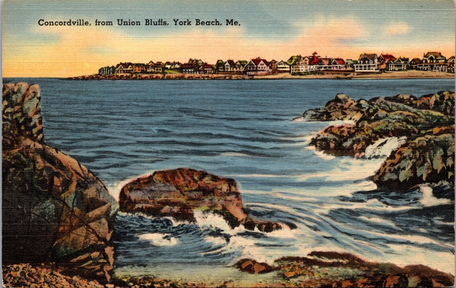 c1930\'s Concordville from Union Bluffs York Beach Maine ME Vintage Postcard