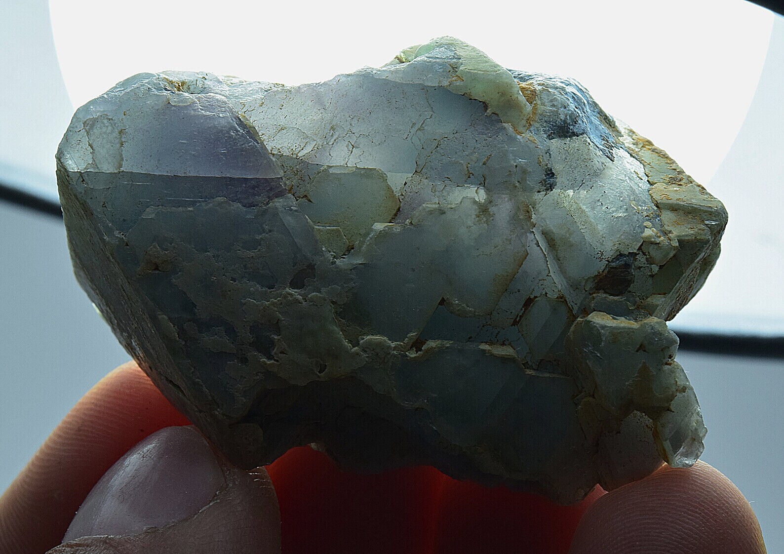 Phenomenal Natural Blue Quartz Crystal with Unknown Green Inclusion 48 gram